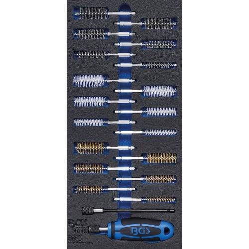 Insert de Servante d Atelier 1/3 - Assortiment 20 Brosses - Polyvalent et Pratique pour Nettoyage - D-Work