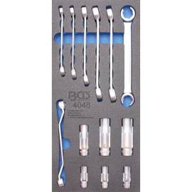 Insert de Servante d Atelier 1/3 - Jeu de 13 Douilles Clé Polygonale Ouverte 10 mm (3/8\ ) - Clé Spéciale - Précision et P - BGS
