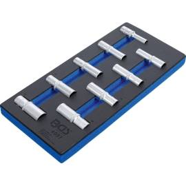 Insert de Servante d Atelier 1/3 - 9 pcs Douilles Longues 12,5 mm (1/2) 10-24 mm - Acier, Six Pans - Organisation et A - D-Work