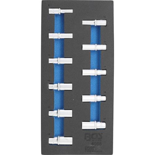 Insert de Servante d Atelier 1/3 - Douilles Six Pans Longues 8-19 mm - 11 Pièces - Précision et Polyvalence - BGS