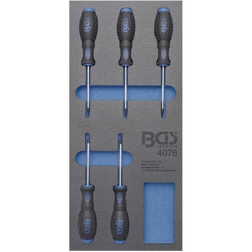 Insert de Servante d Atelier 1/3 - 5 Pièces Tournevis Profil T (Torx) - Organisation et Accessibilité Optimales - BGS