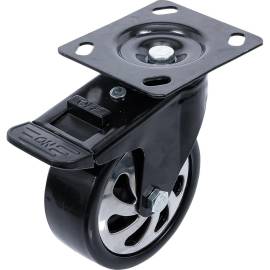 Roulette de Direction avec Plaque de Montage et Frein - Compatible Art. 4107, 4204, 4205, 4206, 4199 Maniabilité et Sécuri - BGS