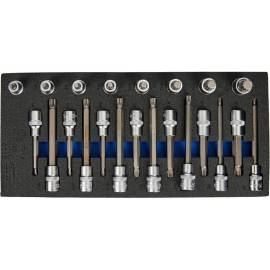 Insert de Servante d Atelier 1/3 - 22 pcs, 12,5 mm (1/2) - Denture Multiple Intérieure XZN - Polyvalence et Précision - D-Work
