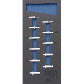 Insert de Servante d Atelier 1/3 - 11 Pièces Douilles Longues 6,3 mm (1/4 ) Six Pans - - Précision et Robustesse - BGS