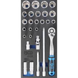 Insert de Servante d Atelier 1/3 - Jeu de 27 Douilles 12,5 mm (1/2) - Organisation et Accessibilité Optimale - D-Work