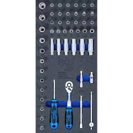 Insert de Servante d Atelier 1/3 - Jeu de 50 Douilles 6,3 mm (1/4) - Organisation et Accessibilité Optimales - D-Work