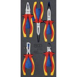 Insert de Servante d Atelier 1/3 - Jeu de 5 Pinces VDE - Isolation Sécurisée et Précision - D-Work
