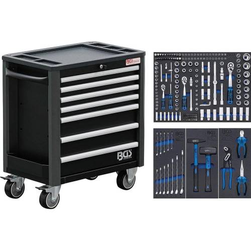 Servante d Atelier 7 Tiroirs 102 x 76 x 52 cm - 209 Outils Complets - Organisation et Efficacité Professionnelle - D-Work