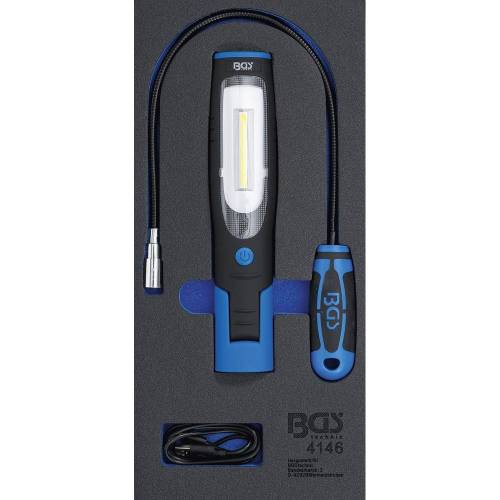 Insert de Servante d Atelier 1/3 - Lampe à Main et Lampe Magnétique - 3 Pièces - Pratique et Polyvalent - BGS