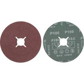 Jeu de Disques Abrasifs à Fibres 10 pièces - Grain 100, Oxyde d Aluminium - Ponçage Efficace et Durable - BGS