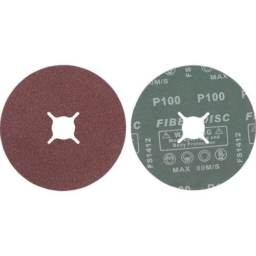Jeu de Disques Abrasifs à Fibres 10 pièces - Grain 100, Oxyde d Aluminium - Ponçage Efficace et Durable - BGS