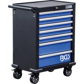 Servante d Atelier 7 Tiroirs 51 x 93 x 73 cm - Vide, Robuste et Mobile, Acier, Pro - D-Work