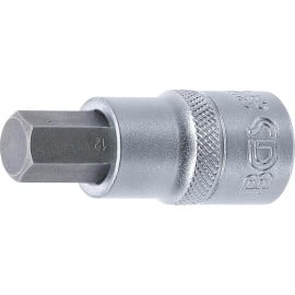 Douille à Embouts 12,5 mm (1/2) - Six Pans Intérieurs 12 mm - Précision et Robustesse, Acier, Pro - D-Work