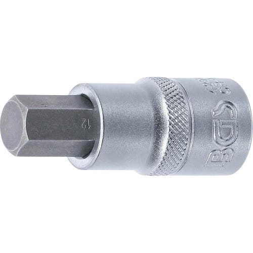 Douille à Embouts 12,5 mm (1/2 ) - Six Pans Intérieurs 12 mm - Précision et Robustesse - BGS