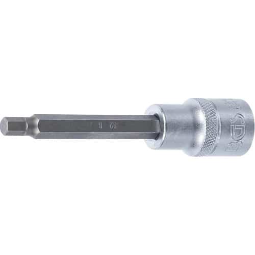 Douille à Embouts 100 mm - 12,5 mm (1/2), Six Pans Intérieurs 6 mm - Précision et Robustesse, Acier - D-Work