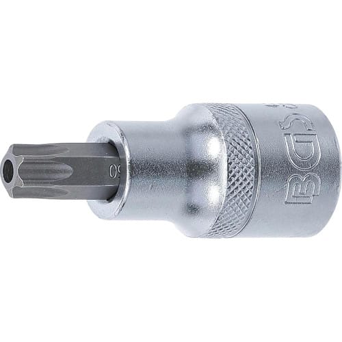 Douille à Embouts 12,5 mm (1/2) Profil T Torx avec Perçage T50 - Précision et Robustesse, Acier - D-Work