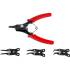 Pince à Circlips Têtes Échangeables 160 mm - Lot de 5 pcs - Précision et Polyvalence, Acier, Pro - D-Work