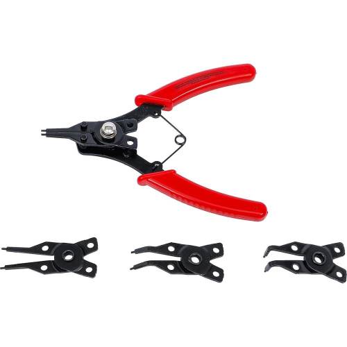 Pince à Circlips Têtes Échangeables 160 mm - Lot de 5 pcs - Précision et Polyvalence, Acier, Pro - D-Work