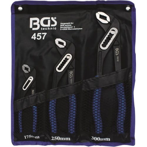 Jeu de Pinces Multiprise 3 pcs - Acier, Prise Ajustable - Polyvalence et Robustesse, Pro - D-Work