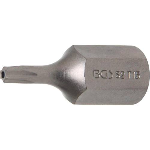 Embout Torx T15 30 mm x 10 mm (3/8 ) - Profil T avec Perçage - Précision et Durabilité - BGS
