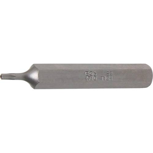 Embout Torx T10 10 mm (3/8) - L. 75 mm, Profil T avec Perçage - Précision et Durabilité, Acier - D-Work