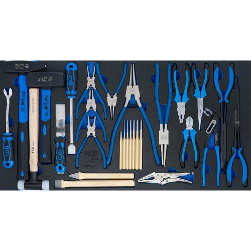 Insert de Servante d Atelier XL 28 pcs - Marteaux, Pinces et Burins - Organisation et Accessibilité Optimale - D-Work