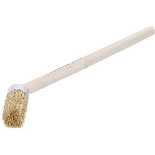 Pinceau Rond 7x2x34 cm - Poils Synthétiques, Manche Bois - Application Précise de Graisse et Crème de Montage Pneus - BGS