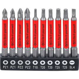 Jeu d Embouts Antidérapants Magnétiques 70 mm - 10 Pièces - Précision et Tenue Fiable - BGS