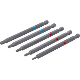 Jeu d Embouts 5 pcs 6,3 mm (1/4) - Six Pans Mâle, Profil Torx Femelle - L. 110 mm - Précision et Polyvalence - D-Work