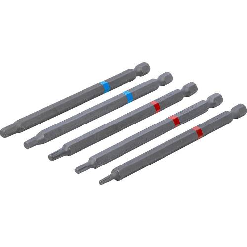 Jeu d Embouts 5 Pièces 6,3 mm (1/4 ) - Six Pans Mâle, Profil Torx Femelle - Longueur 110 mm - Précision et Polyvalence - BGS
