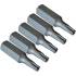 Jeu d Embouts 5 pcs 6,3 mm (1/4) - Six Pans Mâle, Profil Torx Femelle - L. 110 mm - Précision et Polyvalence - D-Work