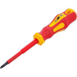 Tournevis Spécial VDE Cruciforme PH1 80 mm - Isolation Sécurisée et Précision - BGS