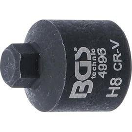 Douille pour Étrier 8 mm - Six Pans Intérieurs Extra Court - Précision et Robustesse, Acier, Zones Difficiles - D-Work