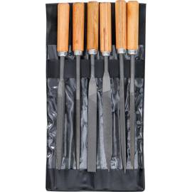 Jeu de Limes Aiguilles 6 pcs 100 mm - Manche en Bois - Précision et Confort d Utilisation, Acier - D-Work