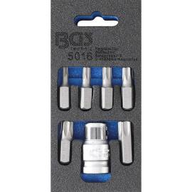Jeu d Embouts 10 mm (3/8) Profil T Torx - 7 pcs - Précision et Polyvalence, Acier, Cliquet 3/8 - D-Work