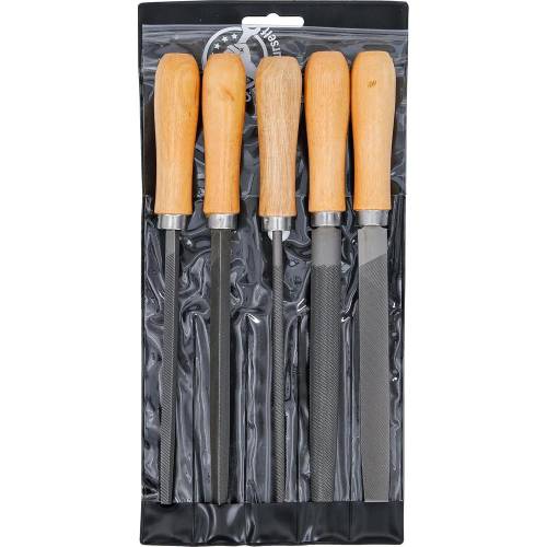 Jeu de Limes 5 Pièces 150 mm - Manche en Bois - Précision et Confort d Utilisation - BGS