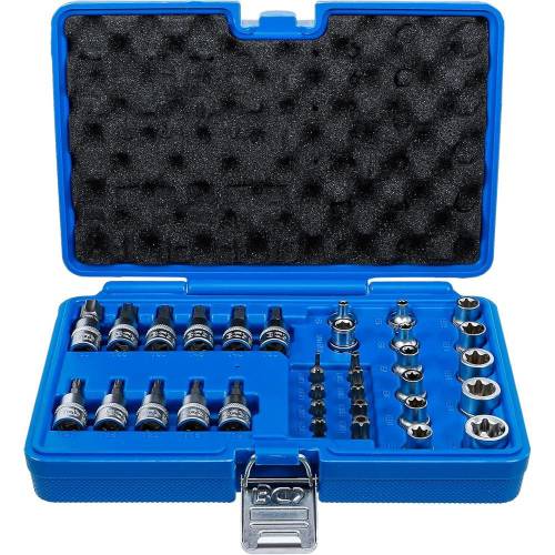 Jeu d Embouts et Clés à Douille 10 mm (3/8 ) - Profil E et T (Torx) - 34 Pièces, Acier Résistant - Polyvalence et Précisio - BGS