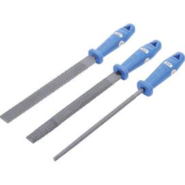 Jeu de Râpes pour Bois 3 Pièces 200 mm - Acier, Ergonomiques et Précises - - BGS