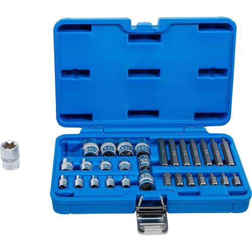 Jeu d Embouts et Clés à Douille 30 Pièces - Profil E et T (Torx) - Polyvalent et Pratique pour Bricolage - BGS
