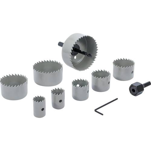 Jeu de Scies-Cloches 11 pcs D.19-64 mm - Prof. 24 mm - Acier Durable et Précis, Plastique - D-Work