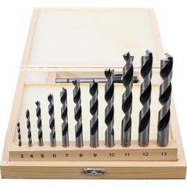 Jeu de Mèches à Bois et Trépans de Forage 14 Pièces - Acier, Polyvalent et Précis - BGS