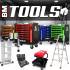 Servante d Atelier 8 Tiroirs - 296 Outils Complets - Rangement Robuste et Mobile pour Atelier, Acier - D-Work