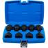 Jeu de Douilles et Embouts Choc 20 mm (3/4) - 9 pcs, Denture Multiple Intérieure XZN - Transmission Six Pans Intérieur - D-Work