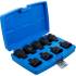 Jeu de Douilles et Embouts Choc 20 mm (3/4) - 9 pcs, Denture Multiple Intérieure XZN - Transmission Six Pans Intérieur - D-Work