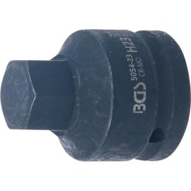 Douille à Embouts Choc 55 mm - 20 mm (3/4 ), Six Pans Intérieurs 23 mm Résistante et Précise - BGS