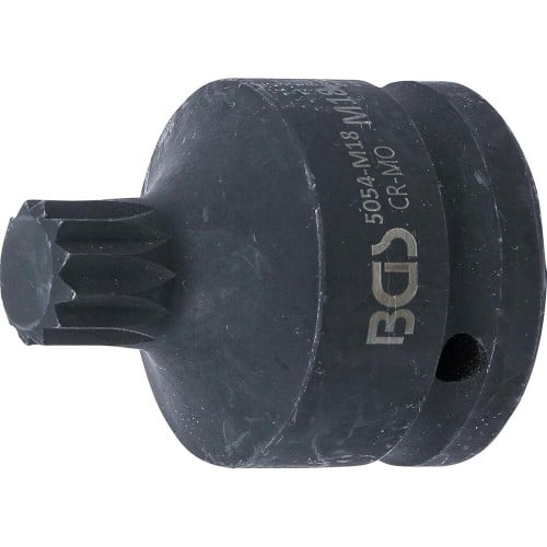 Douille à Embouts Choc 55 mm - 20 mm (3/4 ) M18, Denture Multiple Intérieure XZN - , Résistante et Précise - BGS