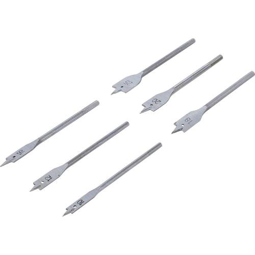 Jeu de Forets de Fraisage Plats 10-25 mm - 6 pcs - Acier Durable - Perçage Précis et Polyvalent - D-Work