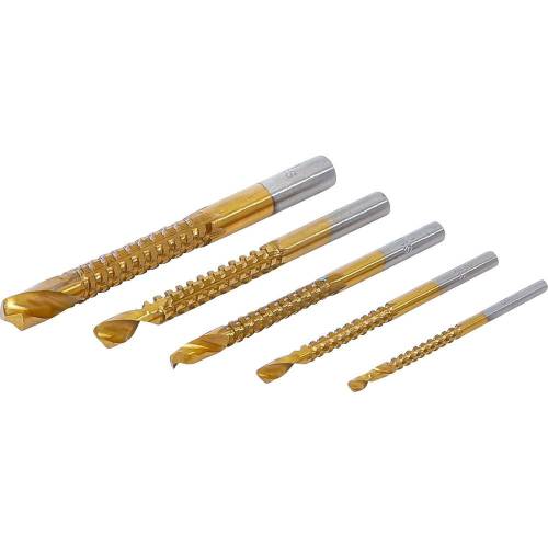 Jeu de Fraises HSS 3-8 mm - Revêtement Nitrate de Titane - 5 Pièces - Précision et Durabilité - BGS