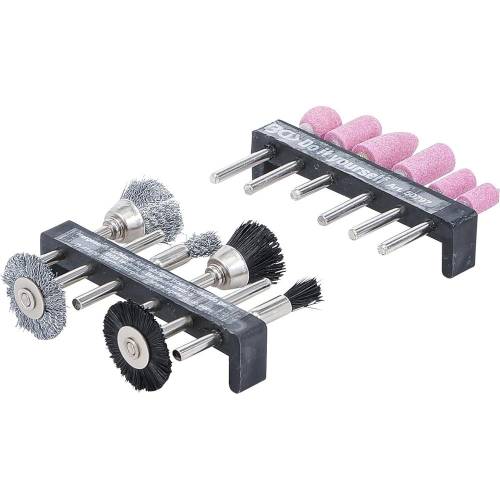 Jeu de Brosses à Fil d Acier Plastique 12 pcs - Pour Meuleuse, Résistant et Pratique, Pro - D-Work