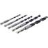 Jeu de 5 Mèches Bois 4-10 mm - Six Pans - Perçage Précis et Durable, Acier HSS, Pro - D-Work